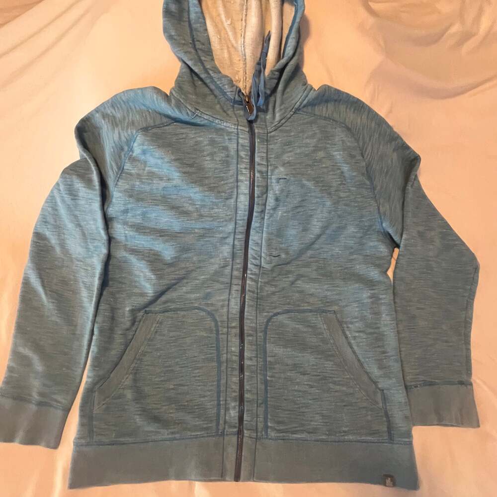 The North Face Men’s Aqua Blue Fleece Hoodie Jacket Cozy Full Zip Size XL
